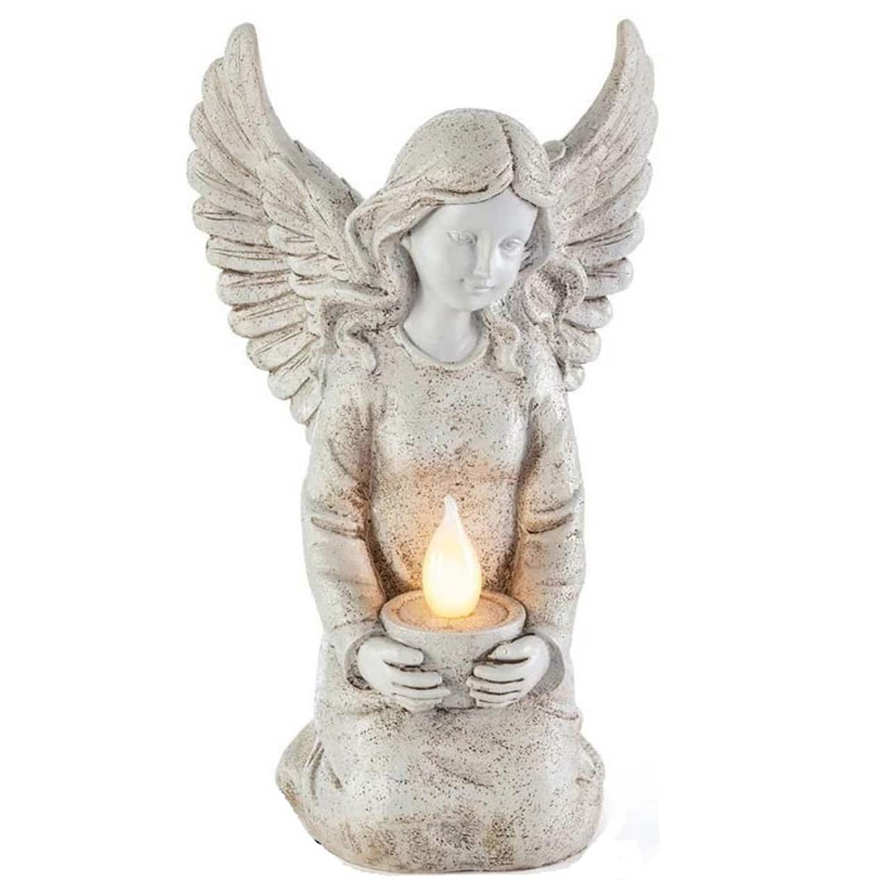 Santa's Workshop 10" Solar Kneeling Angel Decoration